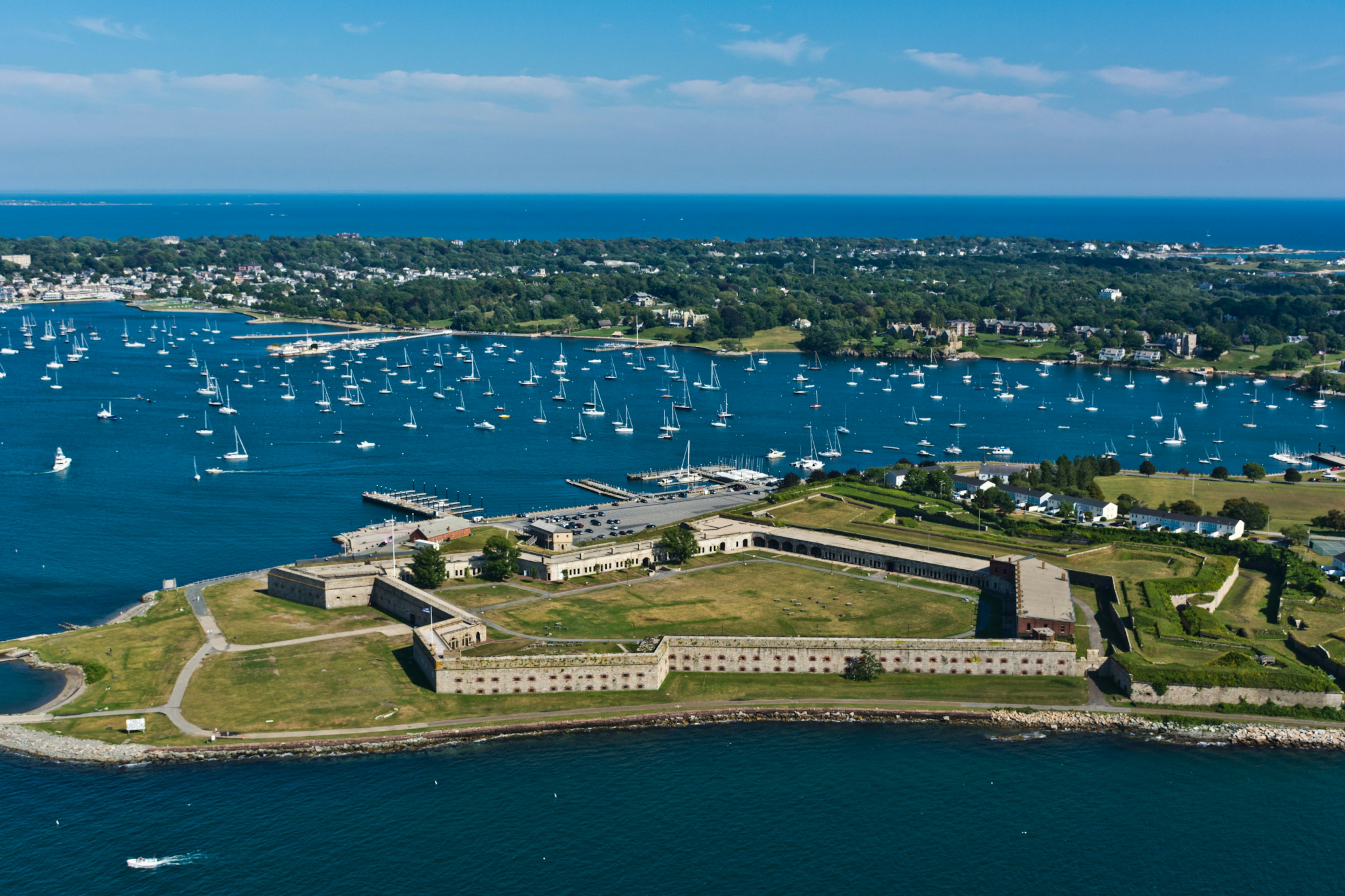 The best views of the Newport Pell Bridge and Narragansett Bay are along the two-mile Bay Loop walking trail