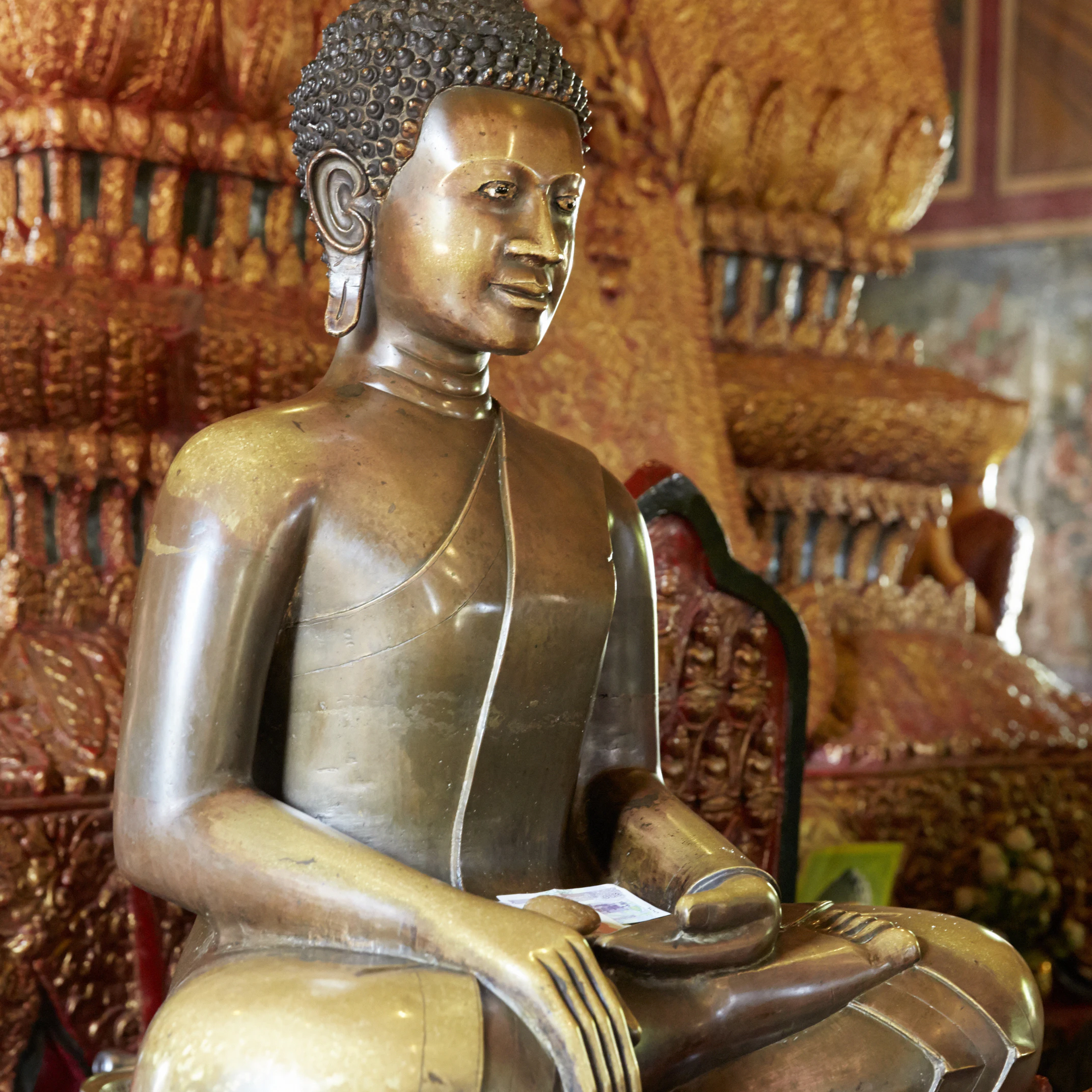 Buddha statue at Wat Phnom,Phnom Penh