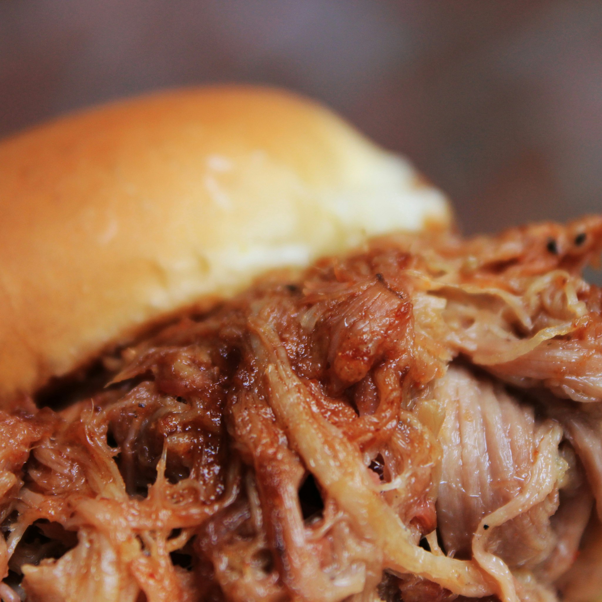 Macro Close Up Barbecue BBQ Pulled Pork Sandwhich; Shutterstock ID 545251645