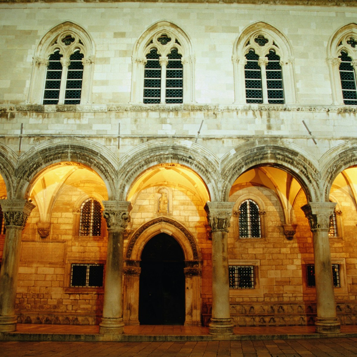 Arches of Gothic Renaissance Rector's Palace.
