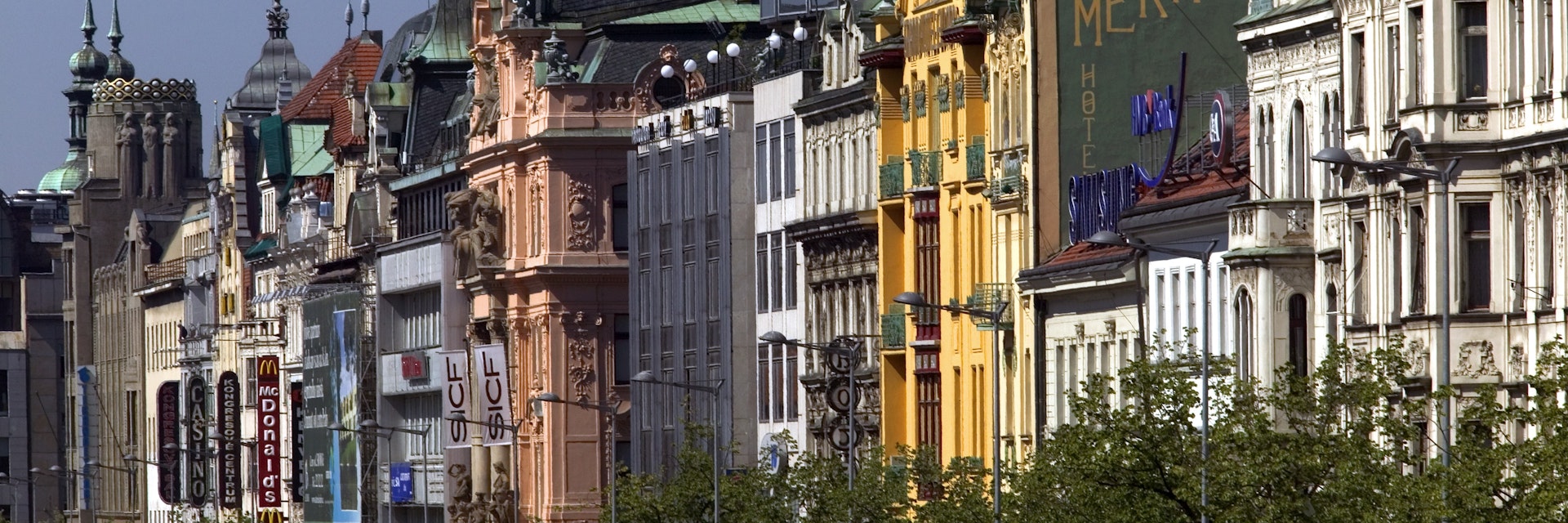 Baroque building facades, Wenceslas Square.