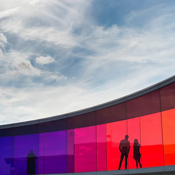AARHUS, DENMARK � JULY 15, 2015: Panoramic walkway created by Danish Icelandic artist Olafur Eliasson, in the rainbow colors on the roof of the art museum in Aarhus on July 15, 2015; Shutterstock ID 299623619; Your name (First / Last): Emma Sparks; GL account no.: 65050; Netsuite department name: Online Editorial; Full Product or Project name including edition: Best in Europe POI updates