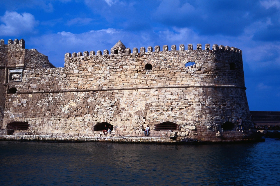 The fortress walls rise out of the water - Iraklio, Iraklio Province, Crete