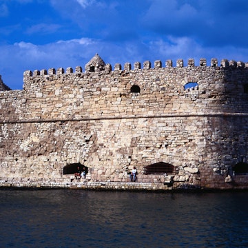 The fortress walls rise out of the water - Iraklio, Iraklio Province, Crete