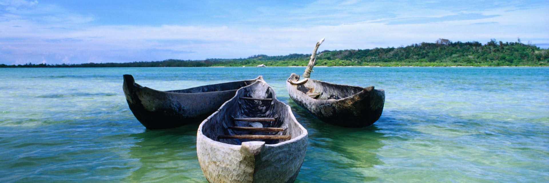 Pirogues ( dugout canoe ) in Nosy Nato, a small island joined to Ile Sainte Marie ( Nosy Boraha ) Madagascar