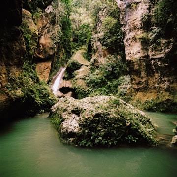 A waterfall in Bassin Bleu Protected Area, near Jacmel, Haiti
