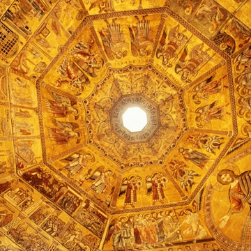 Detail of dome ceiling dedicated to St John the Baptist, Piazza Duomo.