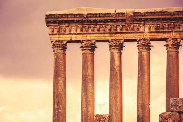 Jupiter's temple of Baalbek, antique roman architecture, ruins of a temple, touristic place, famous landmark of Lebanon; Shutterstock ID 707086015