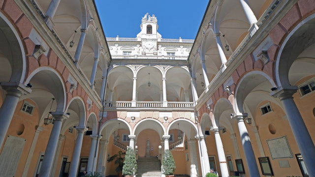 At Genoa, Italy , On april/01/2018, Courtyard of Doria Tursi Palace ; Shutterstock ID 1093671710; Your name (First / Last): Anna Tyler; GL account no.: 65050; Netsuite department name: Online Editorial; Full Product or Project name including edition: destination-image-southern-europe