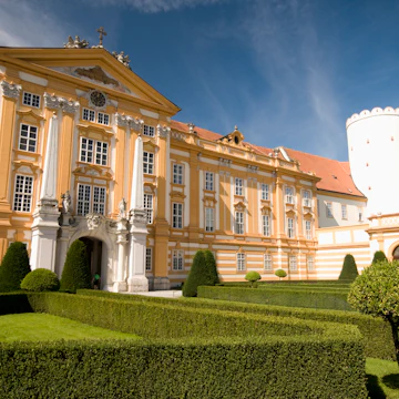 First courtyard of Baroque Benedictine Abbey Stift Melk.