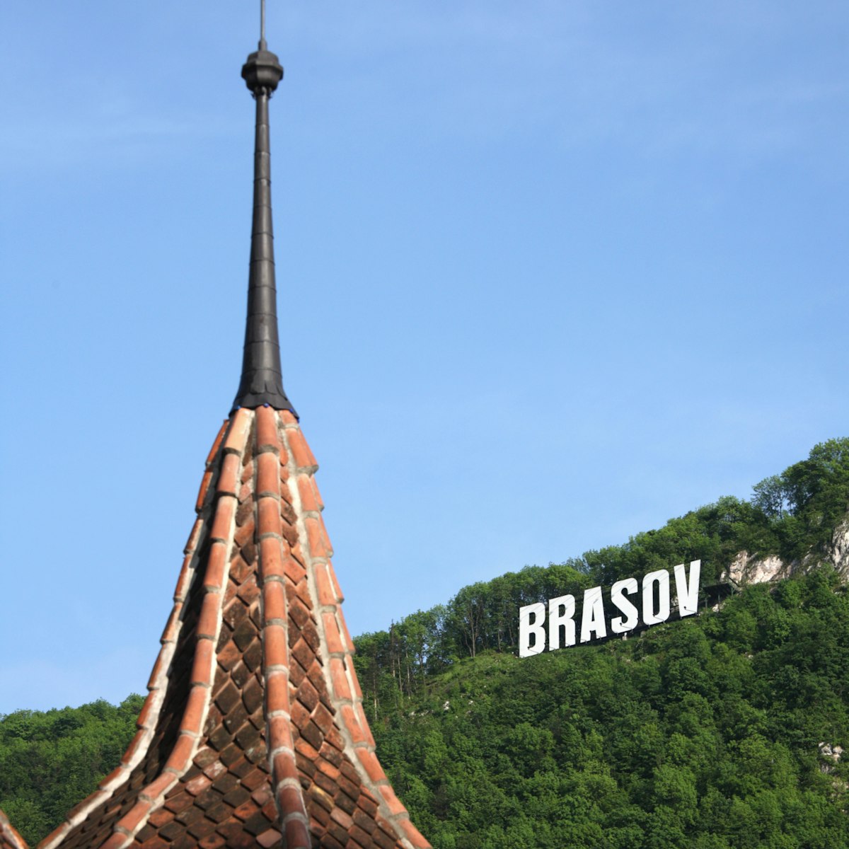 Hollywood like Brasov sign on Tampa mountain, Brasov, Romania