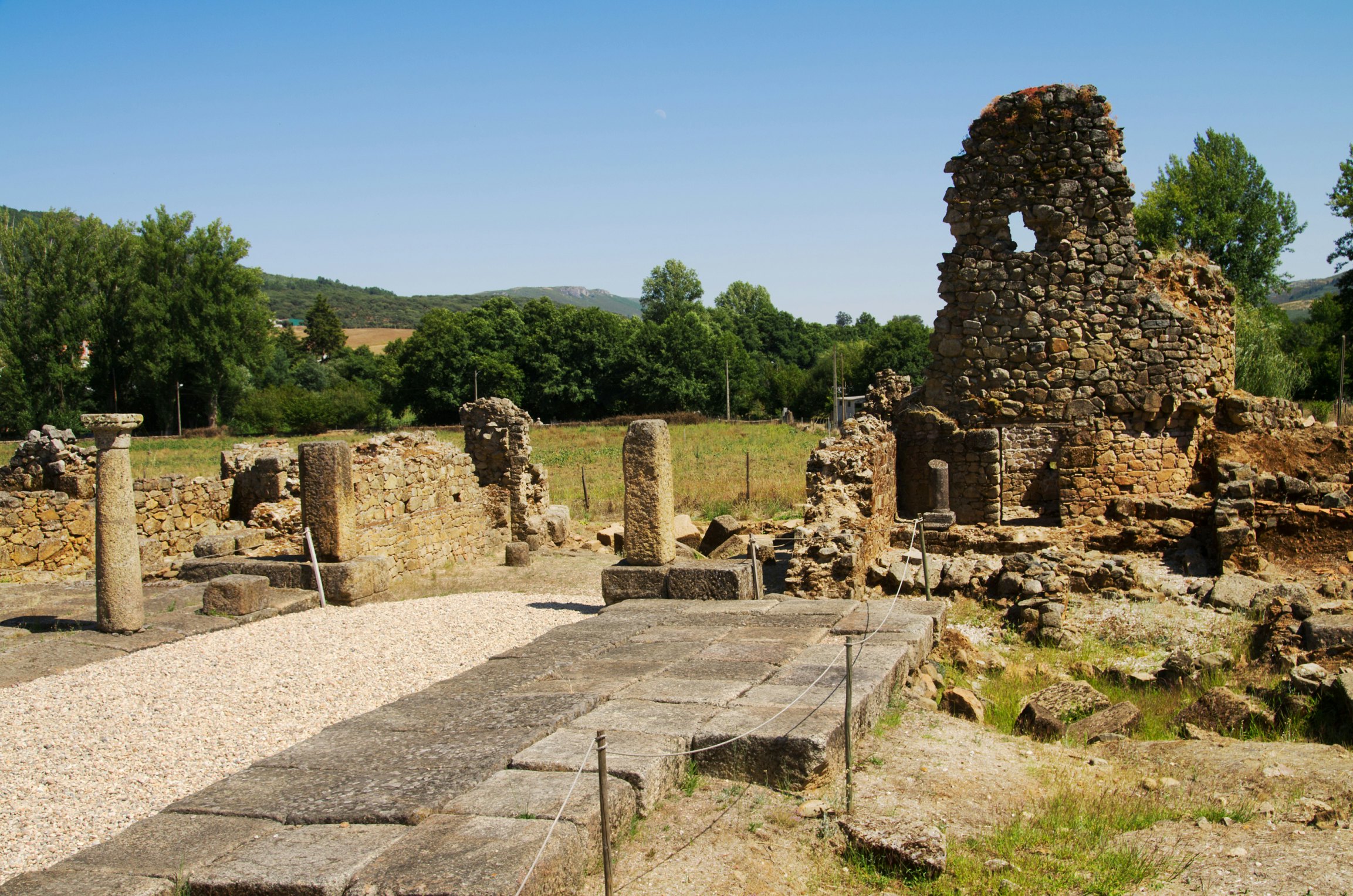 Archaeologic ruins of roman city of Ammaia. Columns and pavement at South gate. Marvao, Portalegre, Portugal. ; Shutterstock ID 217053121; Your name (First / Last): Tom Stainer; GL account no.: 65050 ; Netsuite department name: Online Editorial ; Full Product or Project name including edition: Best in Europe 2017