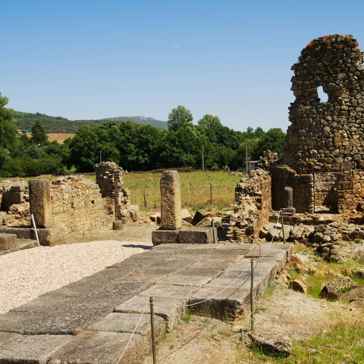 Archaeologic ruins of roman city of Ammaia. Columns and pavement at South gate. Marvao, Portalegre, Portugal. ; Shutterstock ID 217053121; Your name (First / Last): Tom Stainer; GL account no.: 65050 ; Netsuite department name: Online Editorial ; Full Product or Project name including edition: Best in Europe 2017