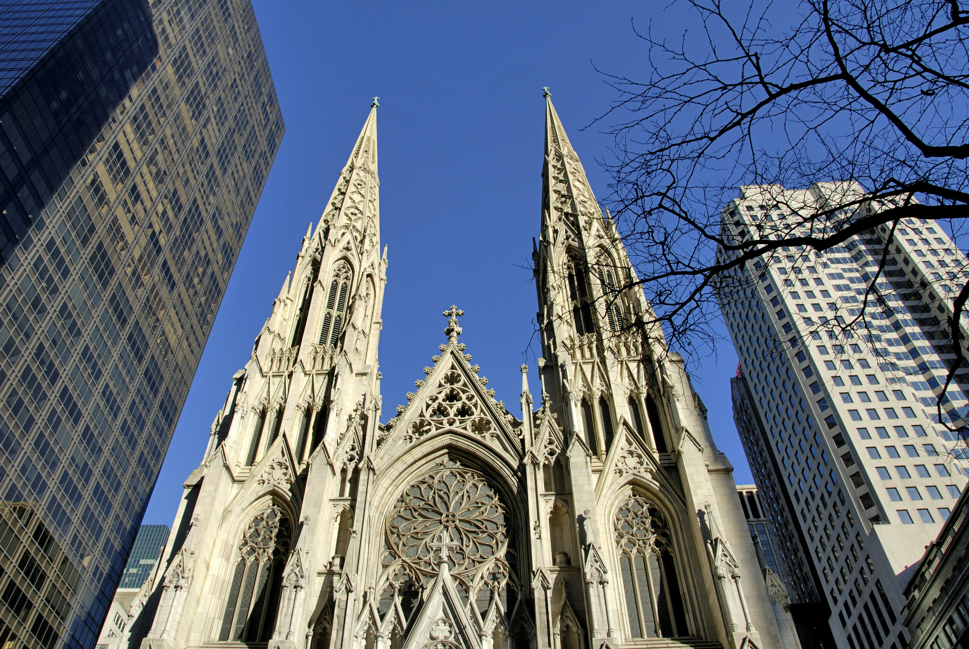 Exterior of Saint Patrick's Cathedral on Fifth Avenue.