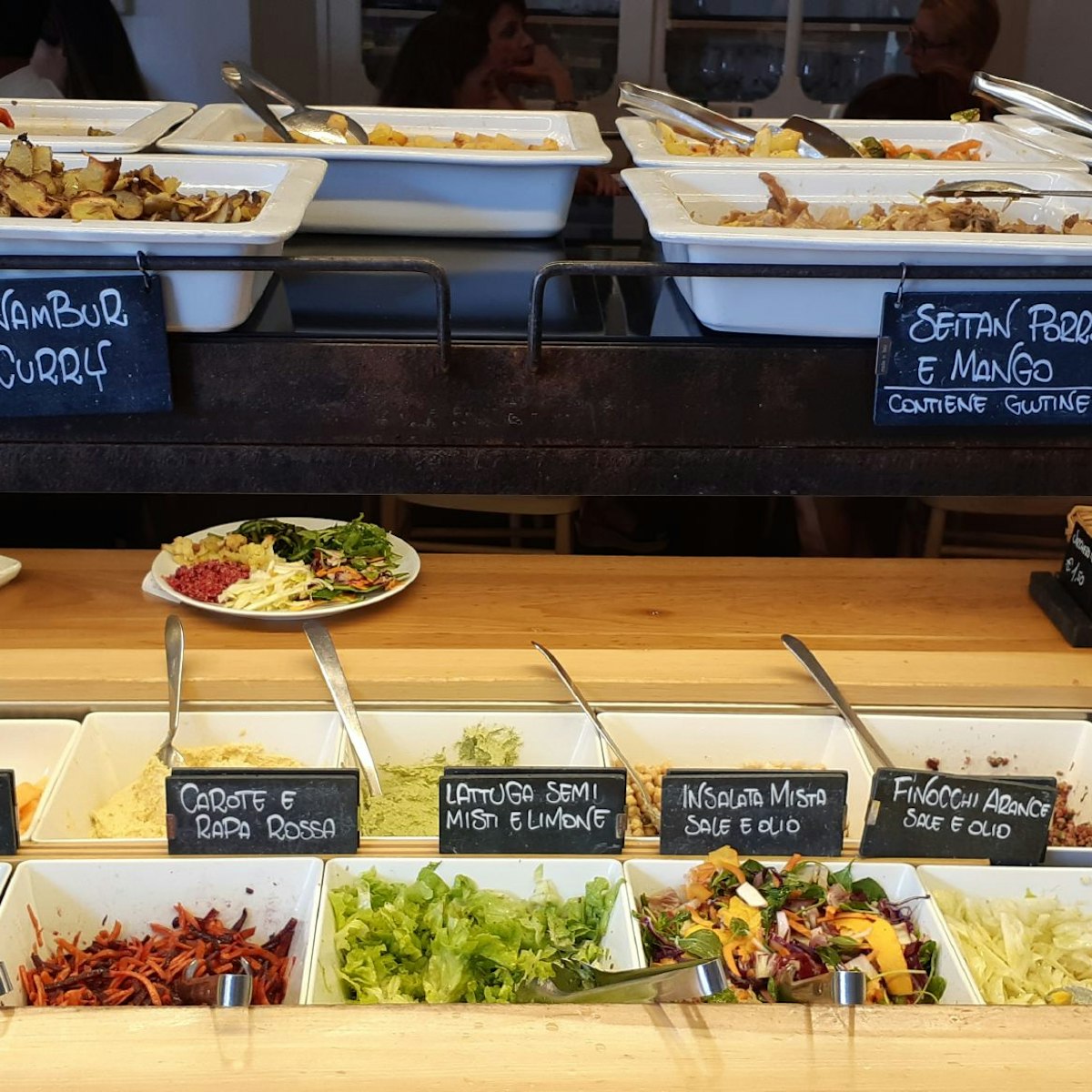 A sampling of the buffet at veggie and organic bistrot 100% in the Testaccio neighborhood.
