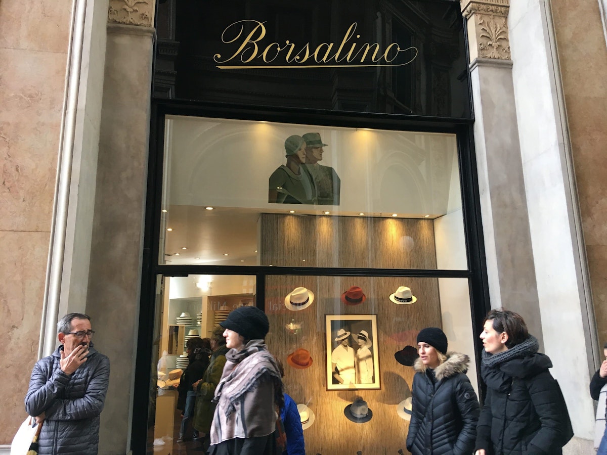 Shoppers outside Borsalino