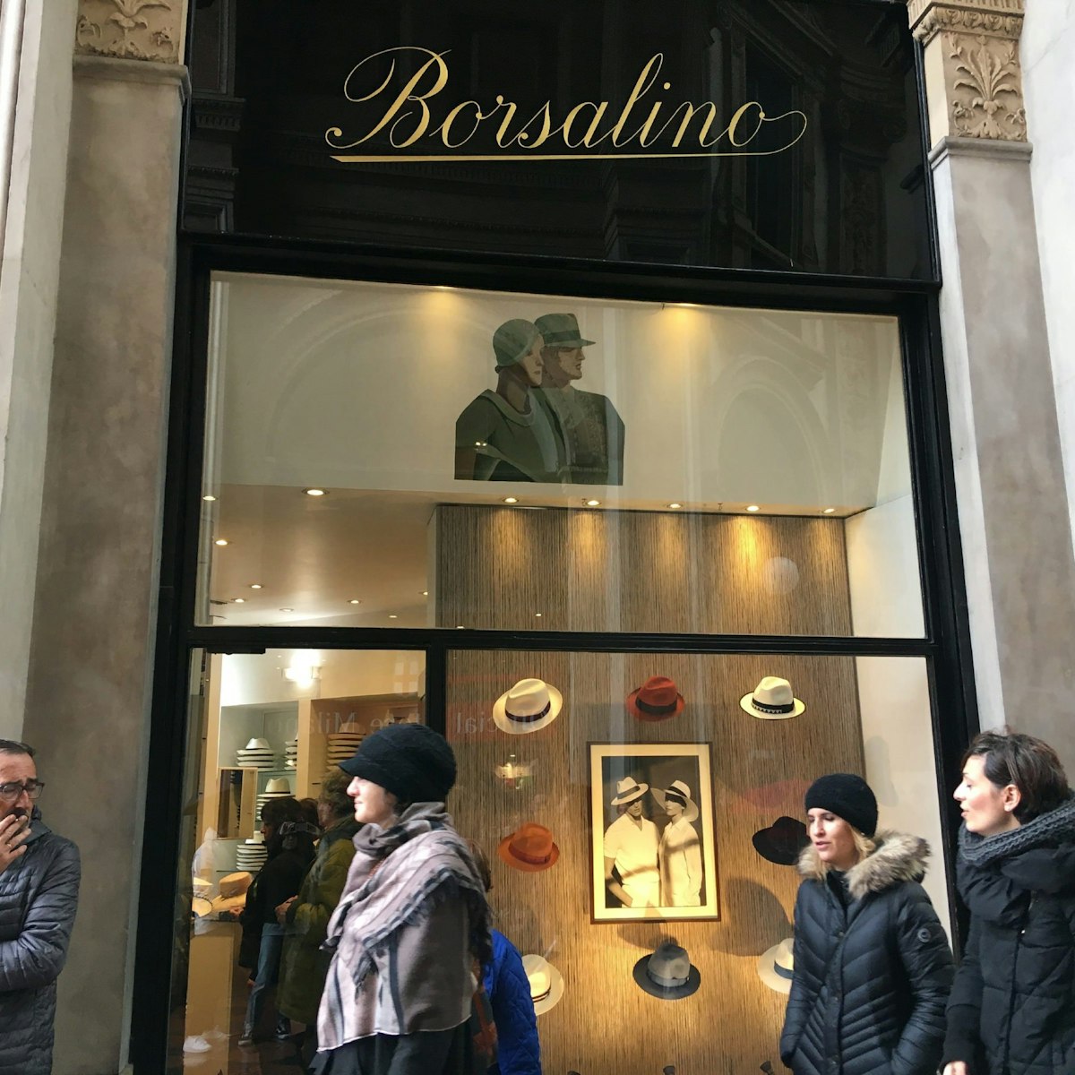 Shoppers outside Borsalino