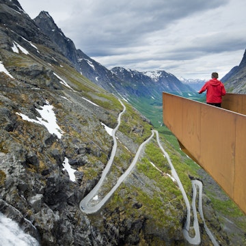 Viewpoint over the Trollstigen mountain road.