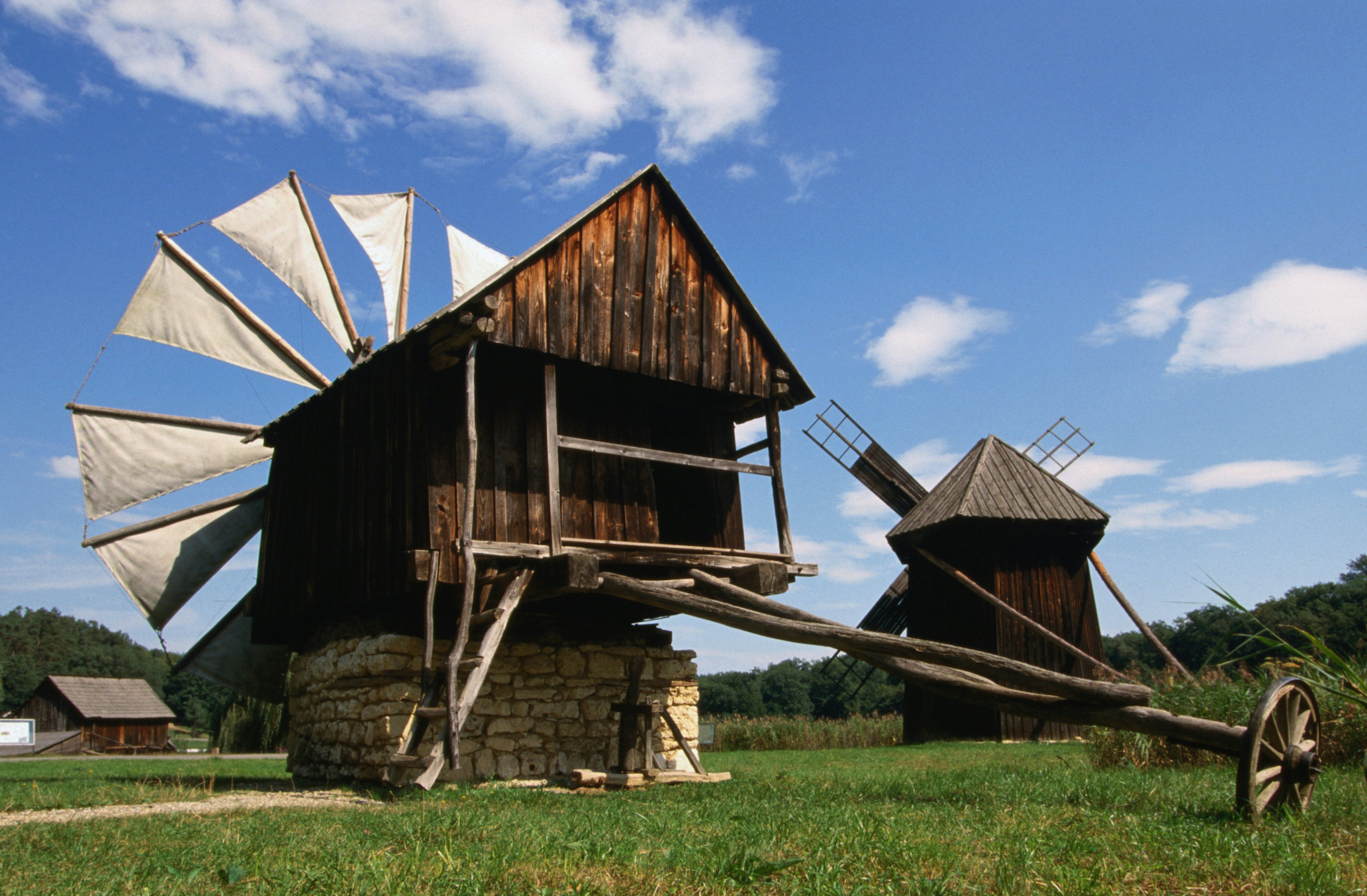 Windmill from Constanta County at Museum of Folk Civilisation in Astra, Sibiu, Romania, Europe
