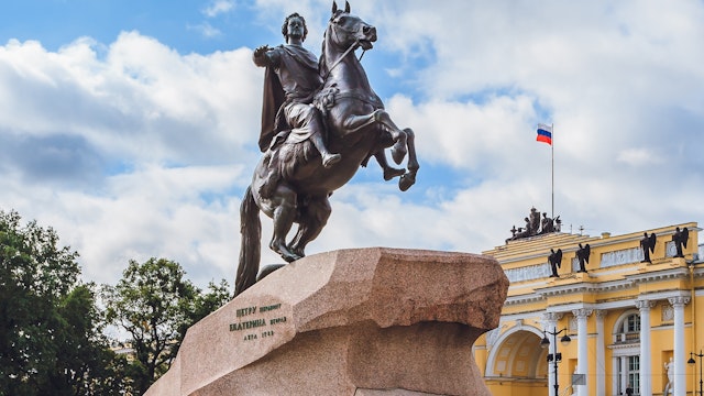 The Bronze Horseman is an equestrian statue of Peter the Great in Saint-Petersburg, Russia..August, 2014.=========================================.Медный Всадник. Памятник Петру Первому..Санкт-Петербург, Россия..Август, 2014