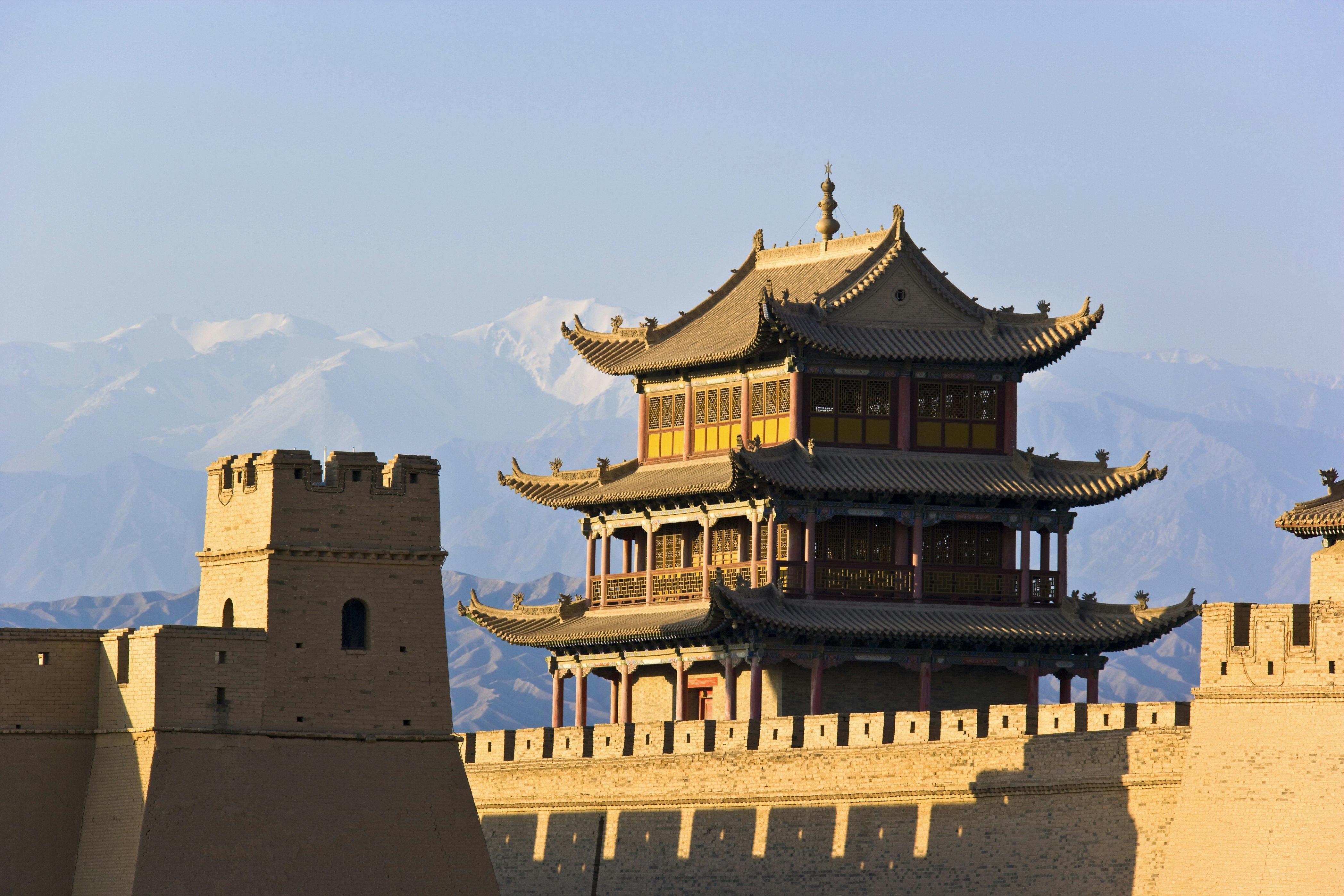 Jiayuguan Fortress on the West end of the Great Wall at Jia Yu Guan Pass