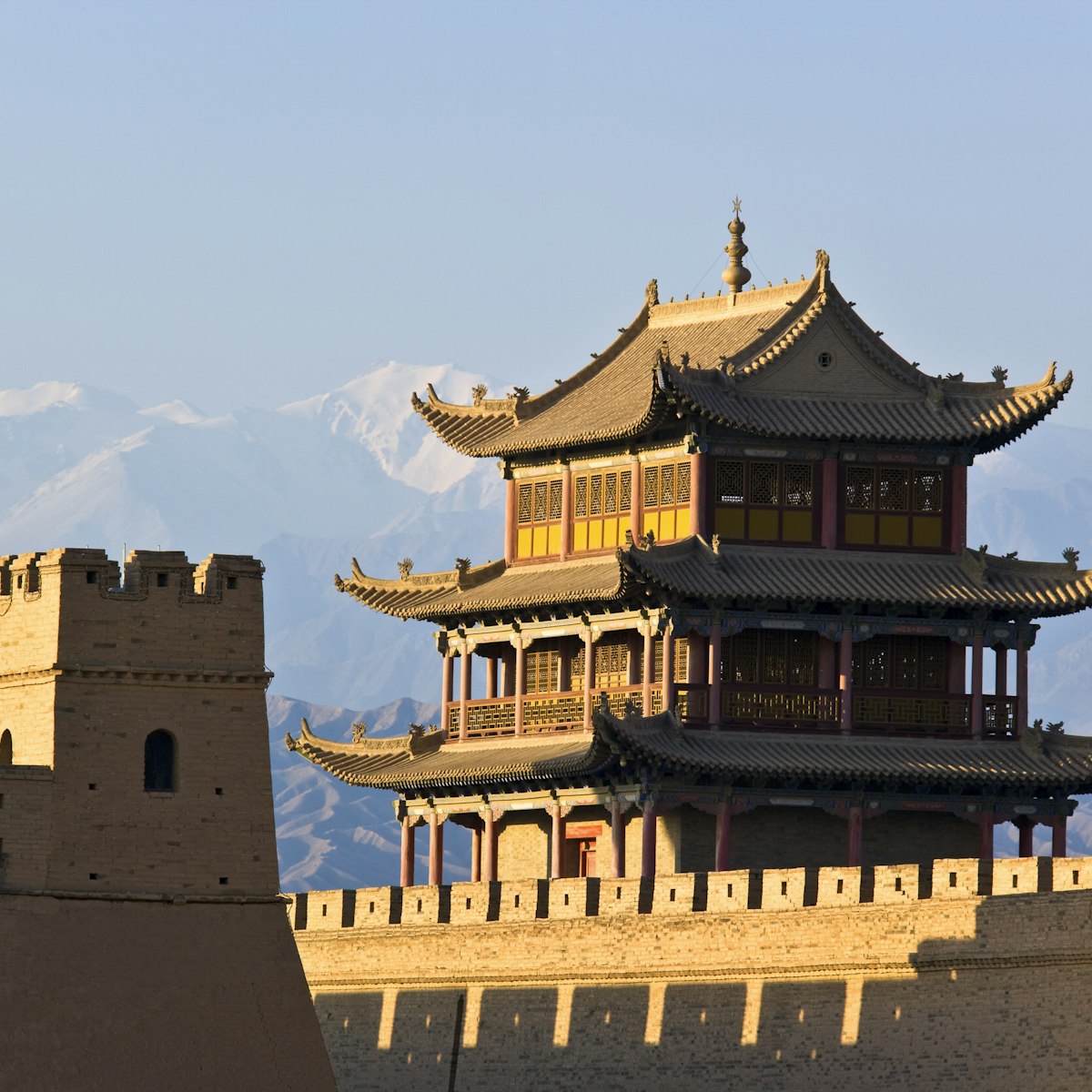 Jiayuguan Fortress on the West end of the Great Wall at Jia Yu Guan Pass