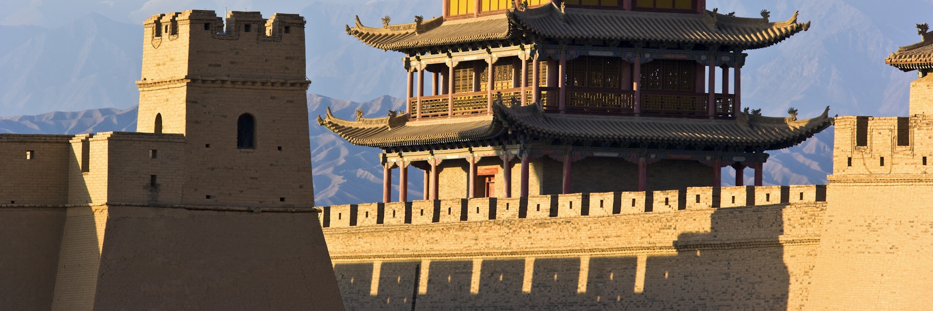 Jiayuguan Fortress on the West end of the Great Wall at Jia Yu Guan Pass