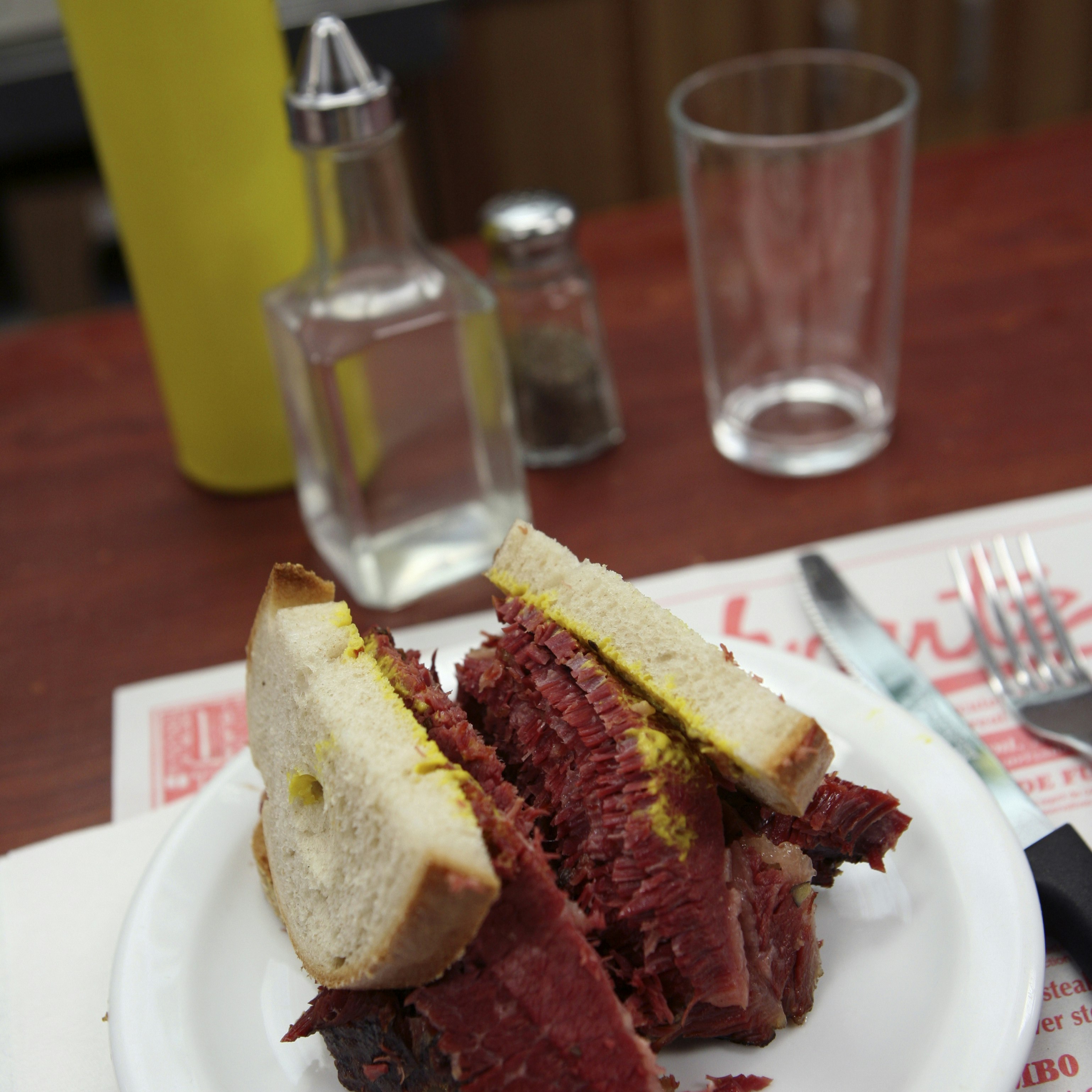 Canada, Quebec, Montreal, Schwartz's smoked meat sandwich