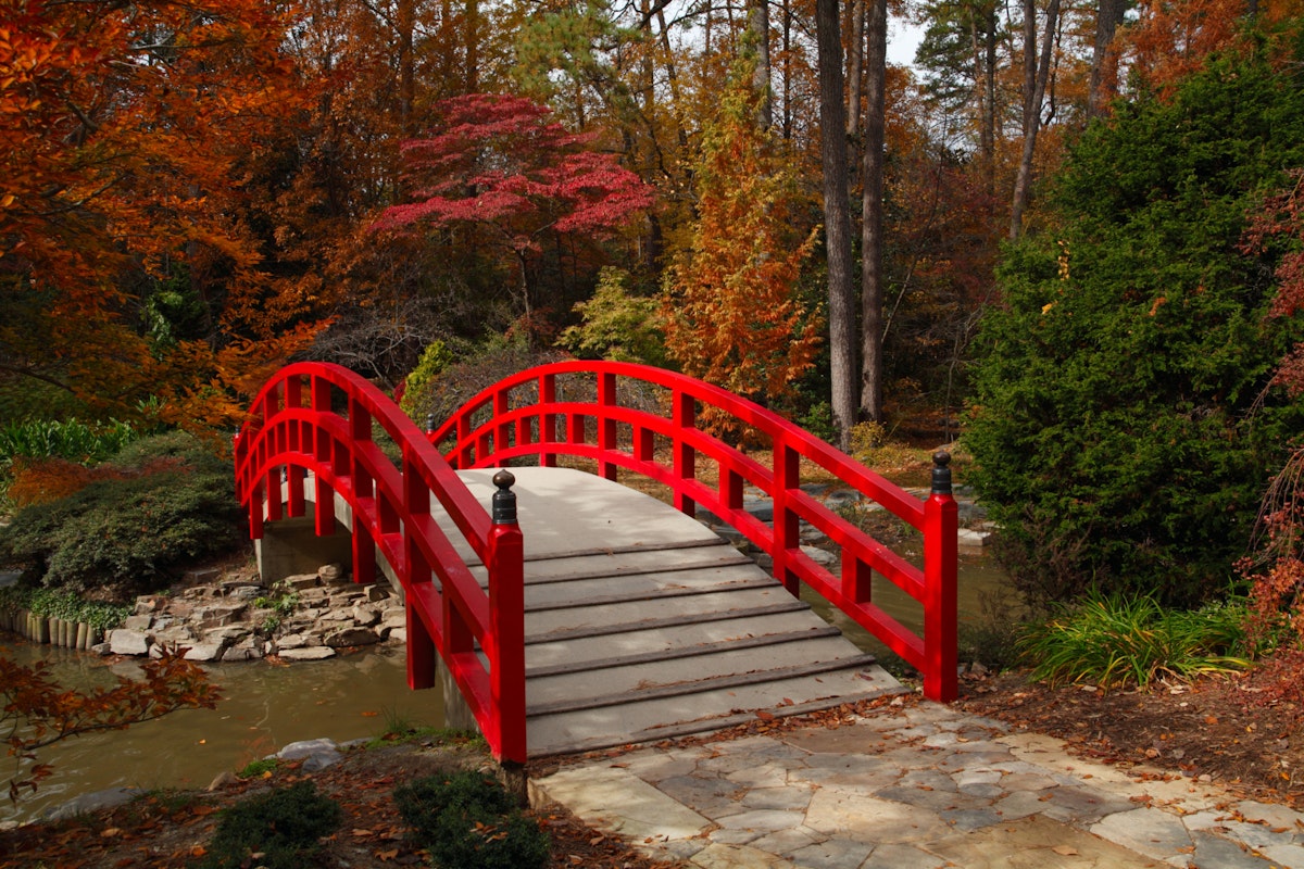 Iris Bridge (Ayamebashi), Sarah P. Duke Gardens, Duke University, North Carolina.