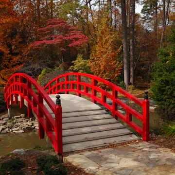 Iris Bridge (Ayamebashi), Sarah P. Duke Gardens, Duke University, North Carolina.