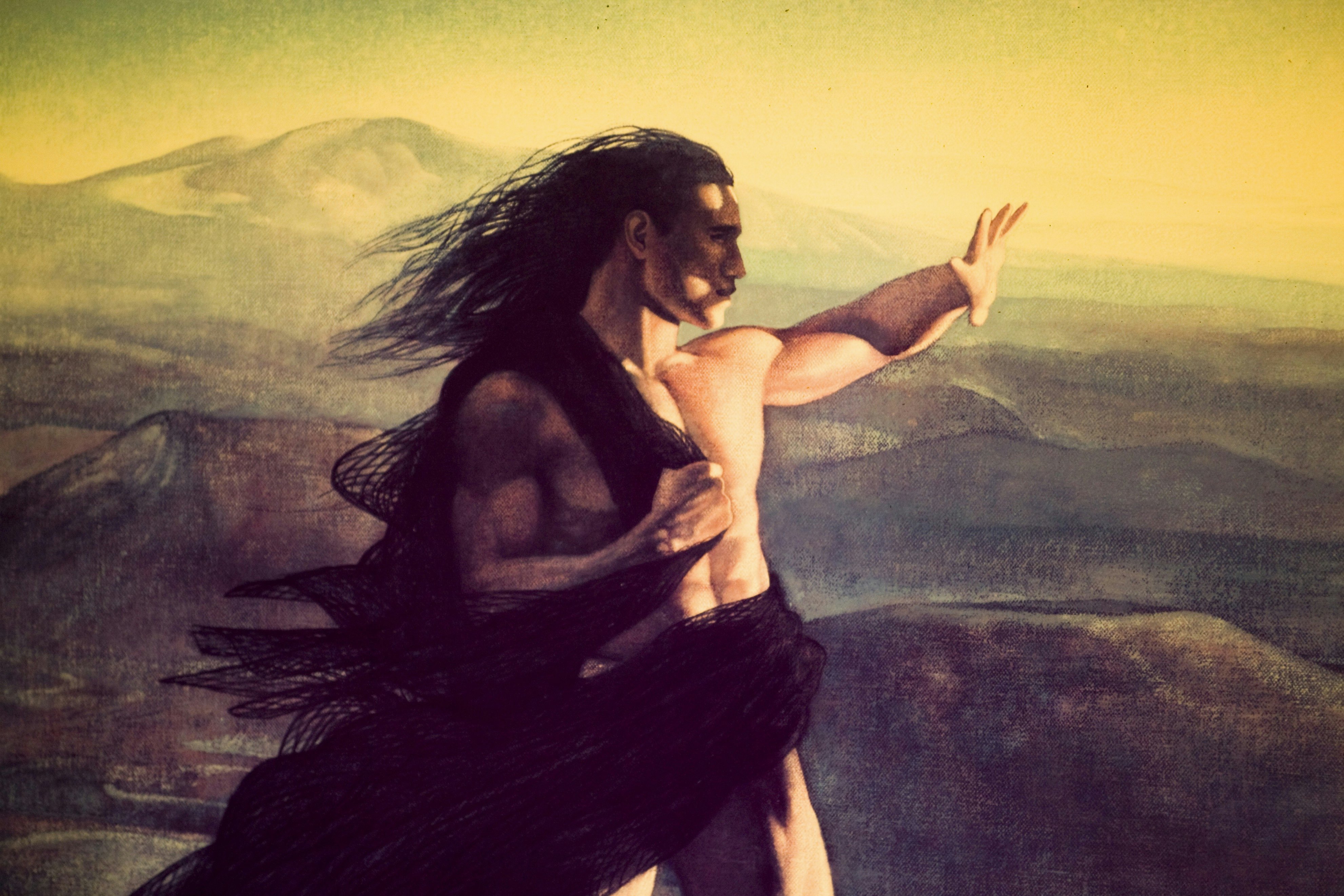 Painting of the god, Maui, at Alexander & Baldwin Sugar Museum, Pu'unene, Central Maui.