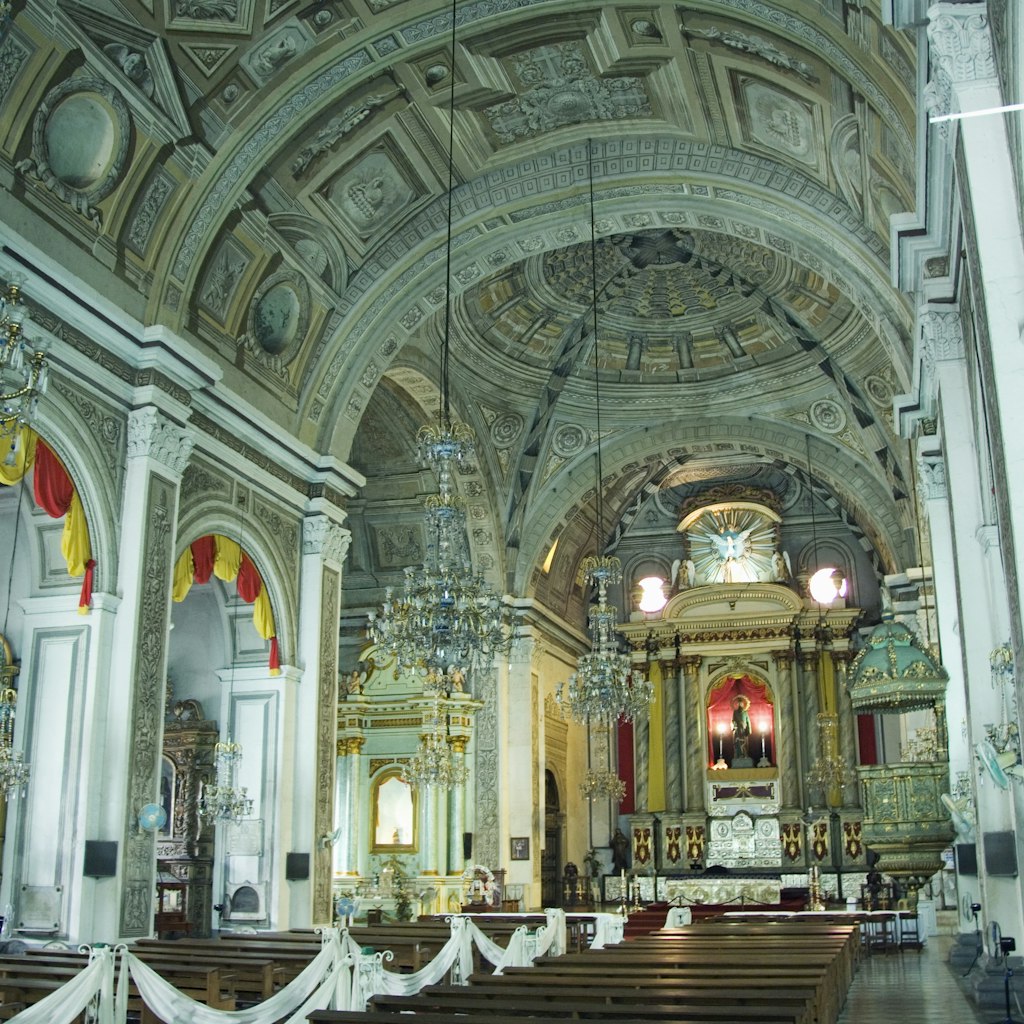 Decorated interior, San Agustin church and museum dating from between 1587 and 1606, the oldest church in the Philippines, UNESCO World Heritage Site, Intramuros Spanish Colonial District, Manila, Philippines, Southeast Asia, Asia