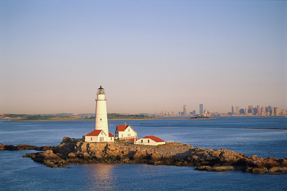 Boston Lighthouse, Boston Harbor, Massachusetts.
