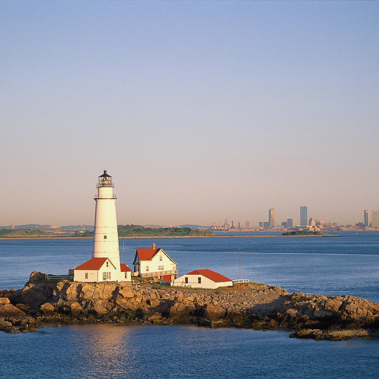 Boston Lighthouse, Boston Harbor, Massachusetts.
