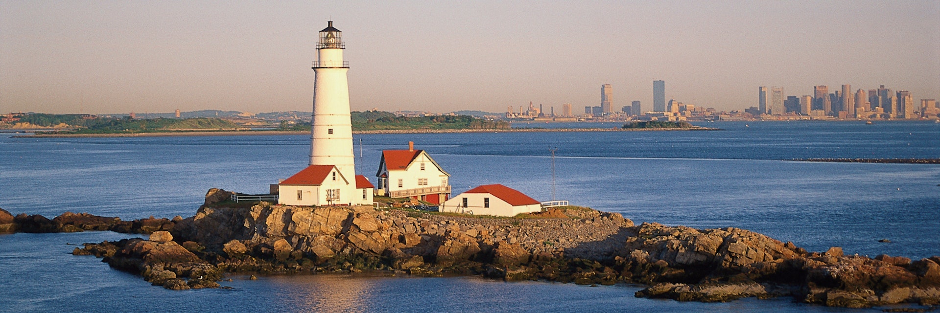Boston Lighthouse, Boston Harbor, Massachusetts.