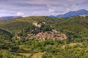 old village Castelnou in southern France; Shutterstock ID 513426109; Your name (First / Last): Daniel Fahey; GL account no.: 65050; Netsuite department name: Online Editorial; Full Product or Project name including edition: Roussillon page