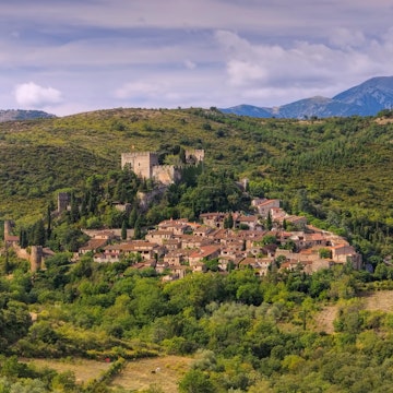 old village Castelnou in southern France; Shutterstock ID 513426109; Your name (First / Last): Daniel Fahey; GL account no.: 65050; Netsuite department name: Online Editorial; Full Product or Project name including edition: Roussillon page