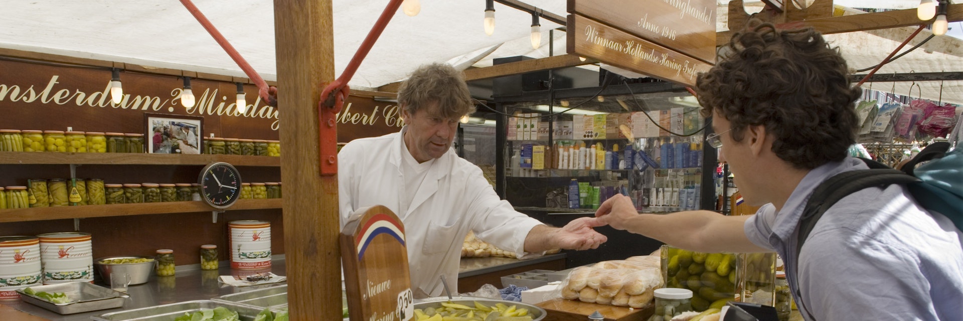 Stall at Albert Cuyp Market in De Pijp area.