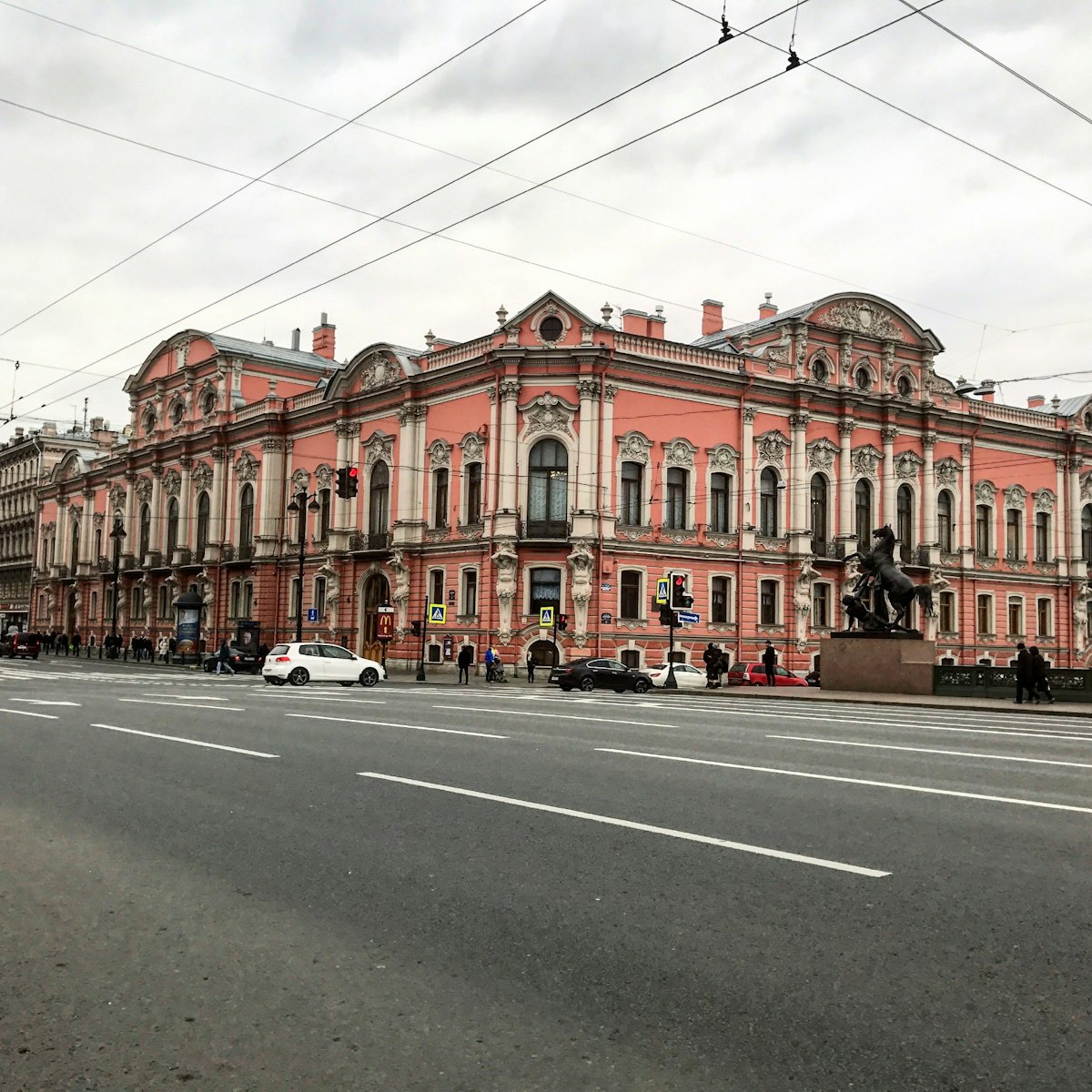 View of St Petersburg's Anichkov Palace from Nevsky Prospekt.