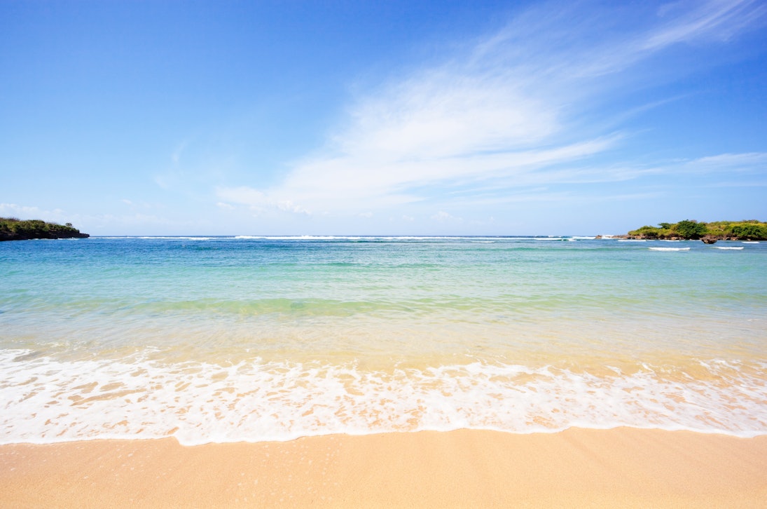 A deserted tropical beach at Nusa Dua resort town