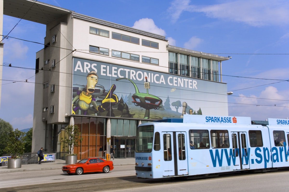 Europe, Upper Austria, Linz, ARS Electronica Center tram