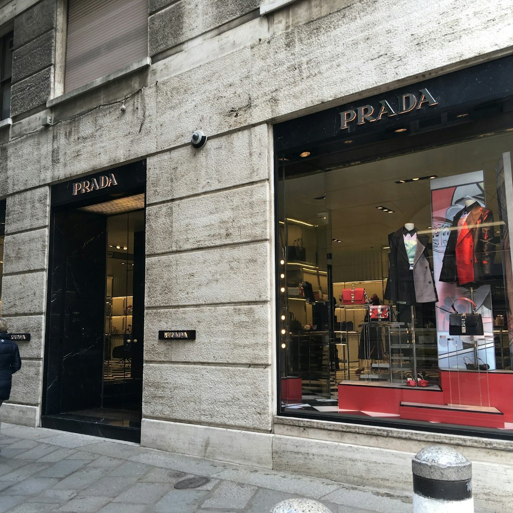 Prada shop front in Quadrilateral del’Oro