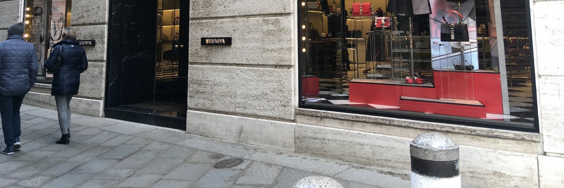 Prada shop front in Quadrilateral del’Oro