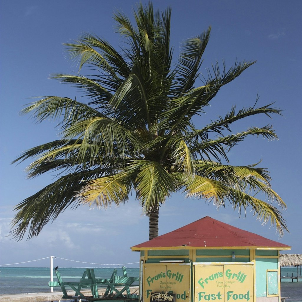 CAYE CAULKER, BELIZE - DECEMBER 27:  Fran's Grill on December 27, 2008 in Caye Caulker, Belize. The laid back island of Caye Caulker, in close proximity to the world's second largest barrier reef, is a popular travel destination for both European and American tourists.  (Photo by Nina Raingold/Getty Images)
