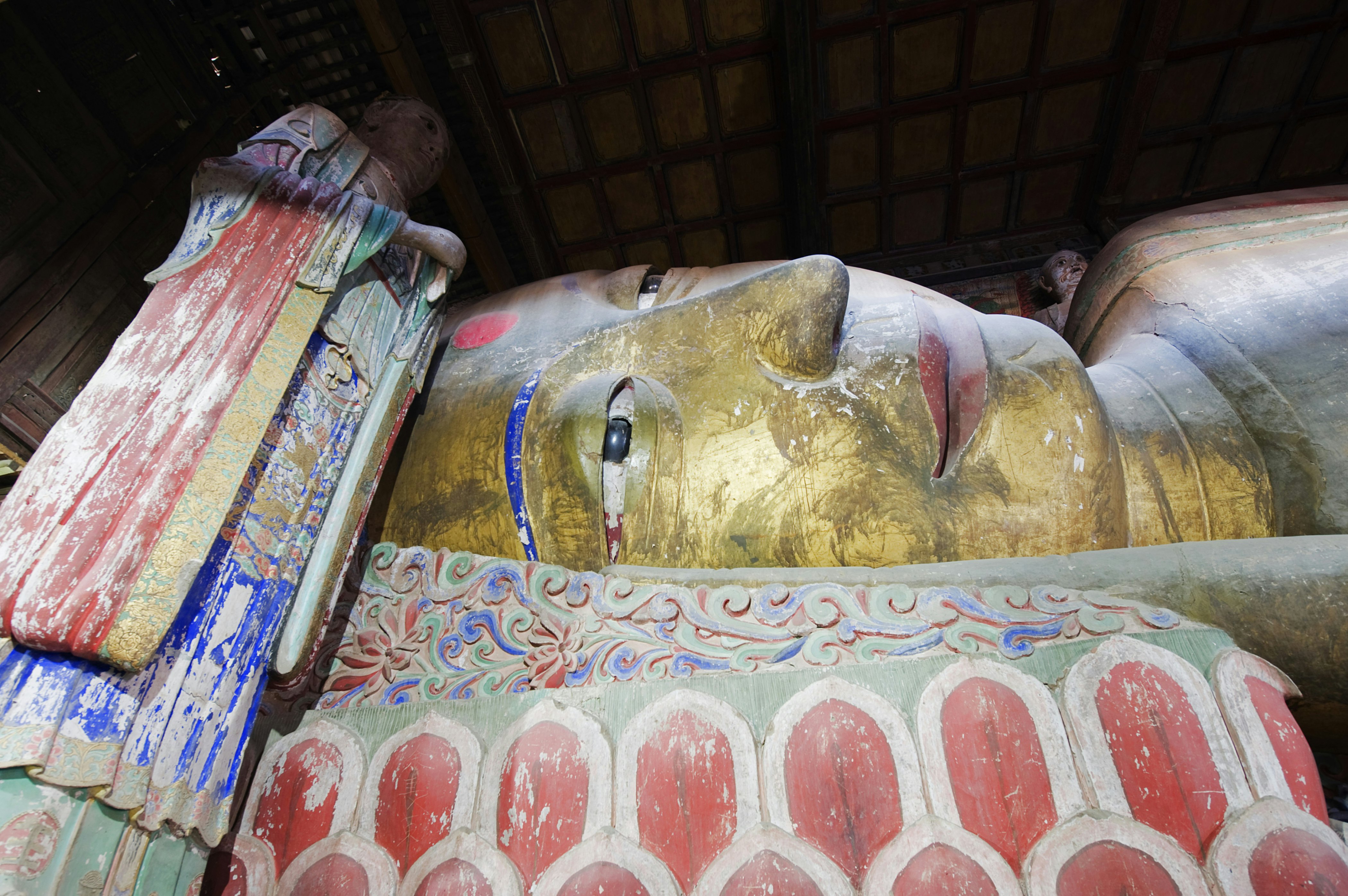 China, Gansu Province, Zhangye, 35m sleeping buddha in the Great Buddha temple, (1098) western Xia dynasty