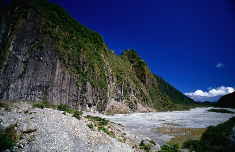 A glacial valley on the Fox Glacier.