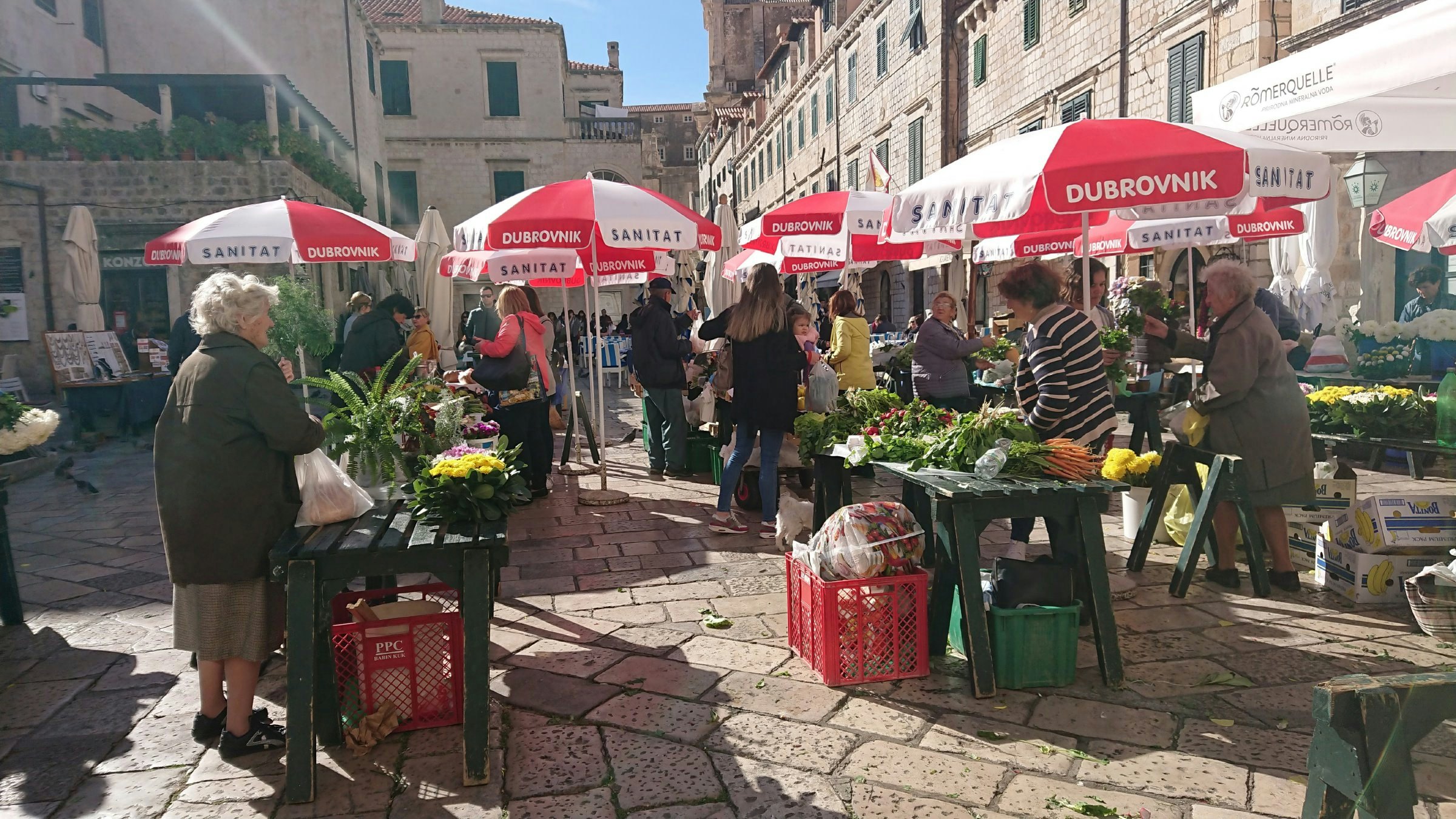 Gundulic square houses an open-air market