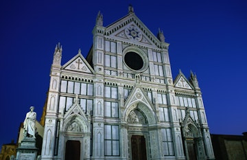 19th century neo-Gothic facade of Basilica of Santa Croce.