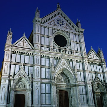 19th century neo-Gothic facade of Basilica of Santa Croce.