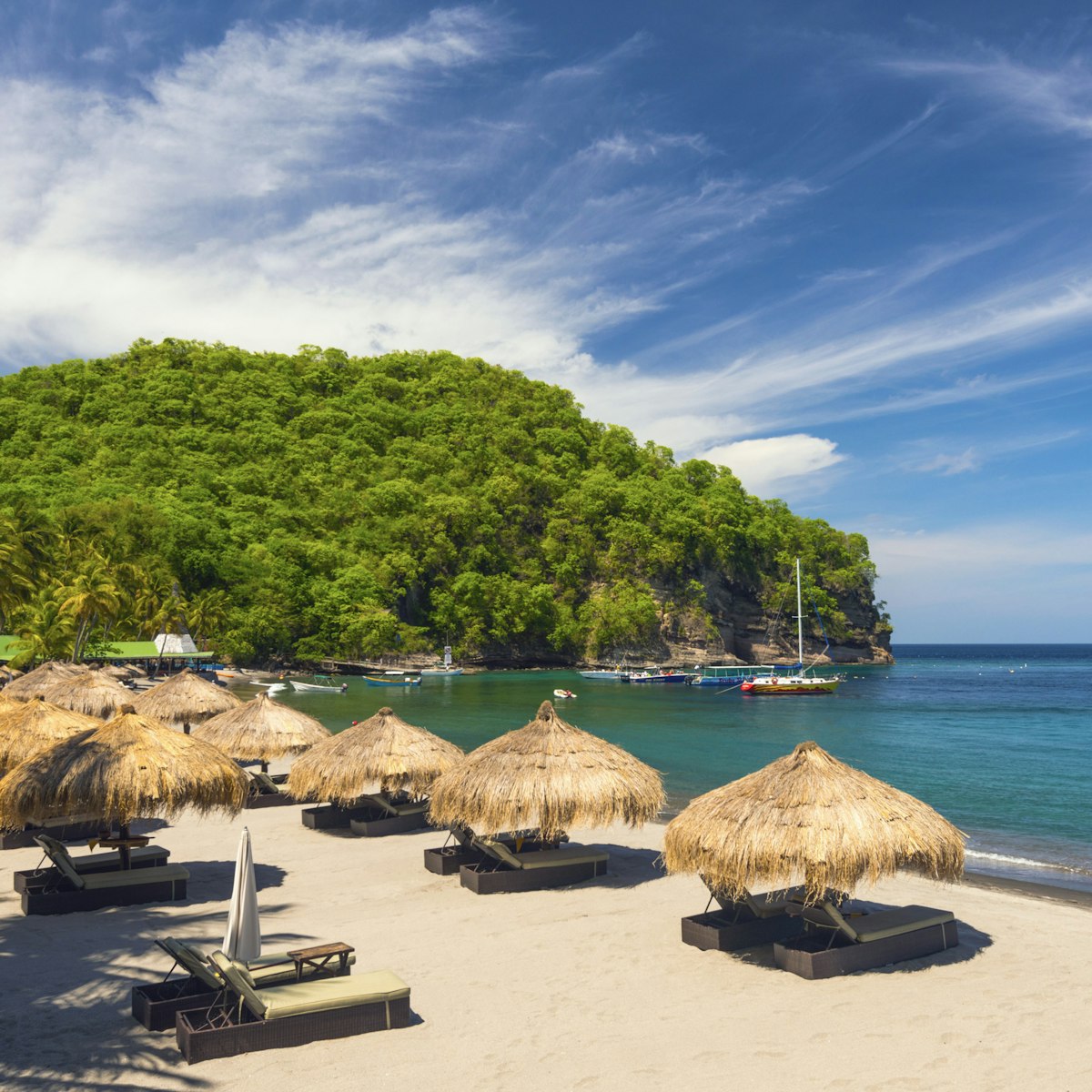 Caribbean, St Lucia, Soufriere, Anse Chastanet, Anse Chastanet Beach